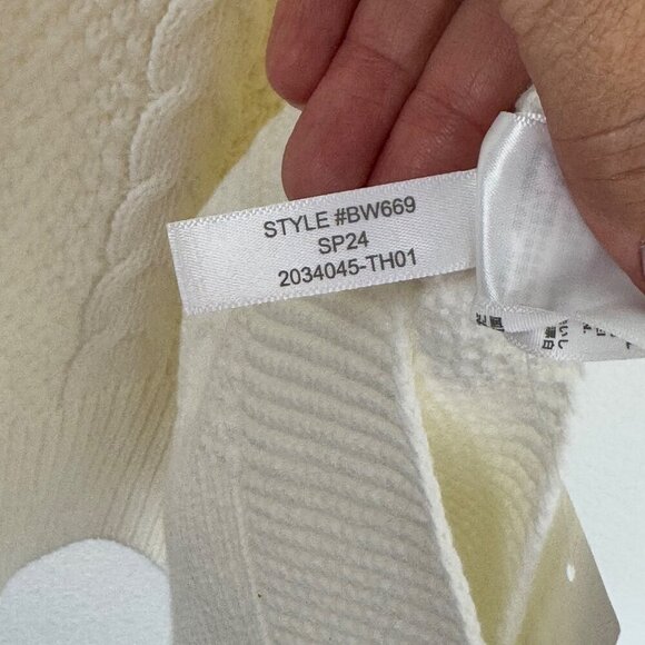 J. Crew Factory NEW Ivory Fisherman Cable-Knit Poncho Sweater One Size BW669 - Picture 10 of 12